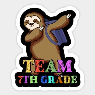 Sloth Hello 7th Grade Teachers Kids Back to school Gifts Sticker